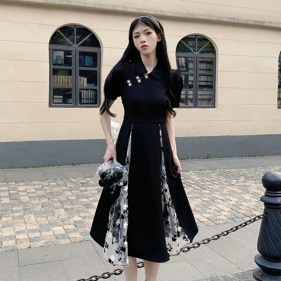 Đầm Sườn Xám Cách Tân Dáng Chữ a Chất Liệu Denim Cao Cấp Phong Cách Trung Hoa Thời Trang Mùa Hè Cho Nữ