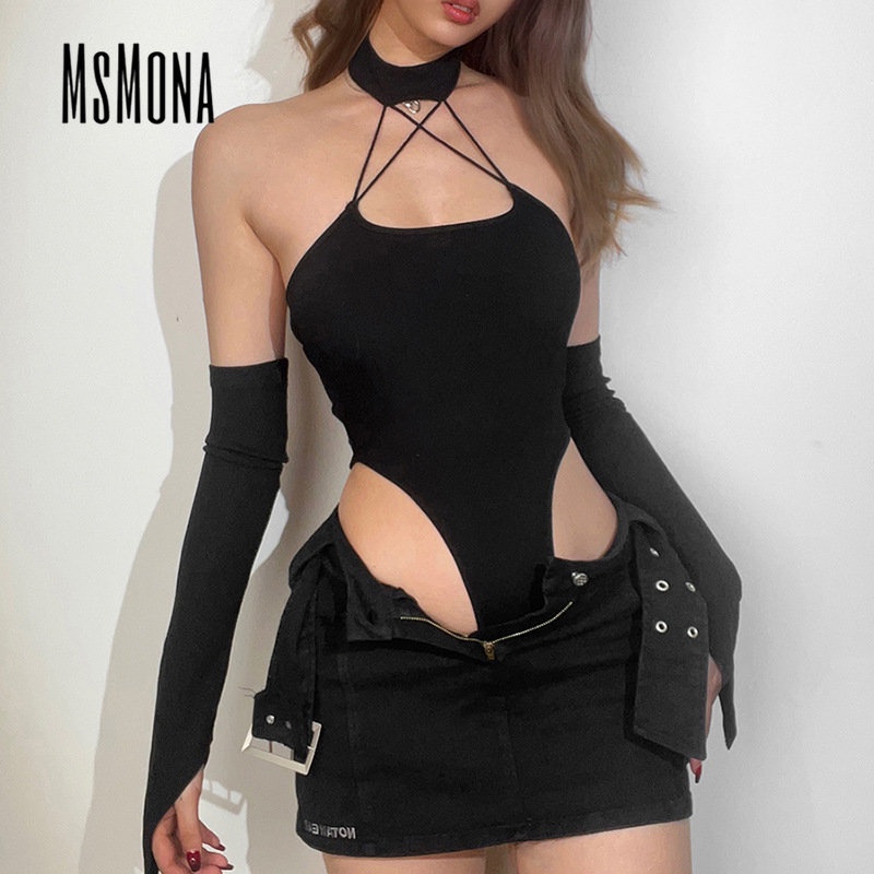 MsMona Bộ Áo Liền Quần Dáng Ôm Màu Trơn Thời Trang 2023 Dành Cho Nữ | BigBuy360 - bigbuy360.vn