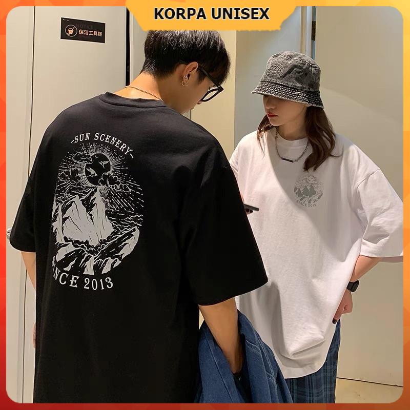 [ Ảnh Thật ] Áo thun tay lỡ form rộng in hình ngọn núi SUN SCENERY - phông ulzzang oversize unisex nam nữ