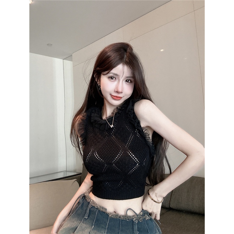 NRVP Áo Tank Top Màu Sắc Đơn Giản Thoải Mái Quyến Rũ Cho Nữ