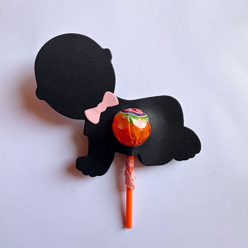 Khuôn Cắt Giấy Kim Loại Thủ Công Hình Kẹo Mút Em Bé Giá Đỡ