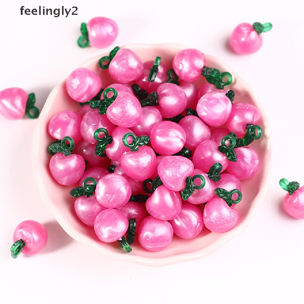 Bộ 10 Quả Cherry 3D Mini Bằng Nhựa Dùng Trang Trí Sổ Tay DIY