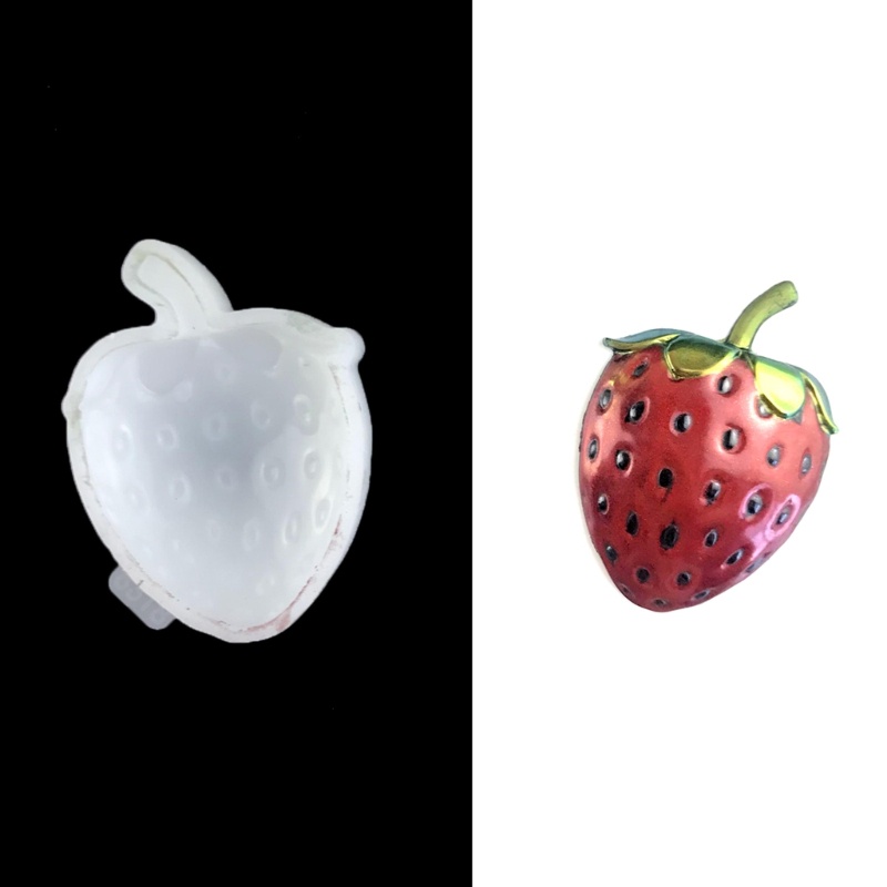 Khuôn Làm Móc Khóa Hình Trái Dâu / Bắp / Cá Vàng Lấp Lánh DIY