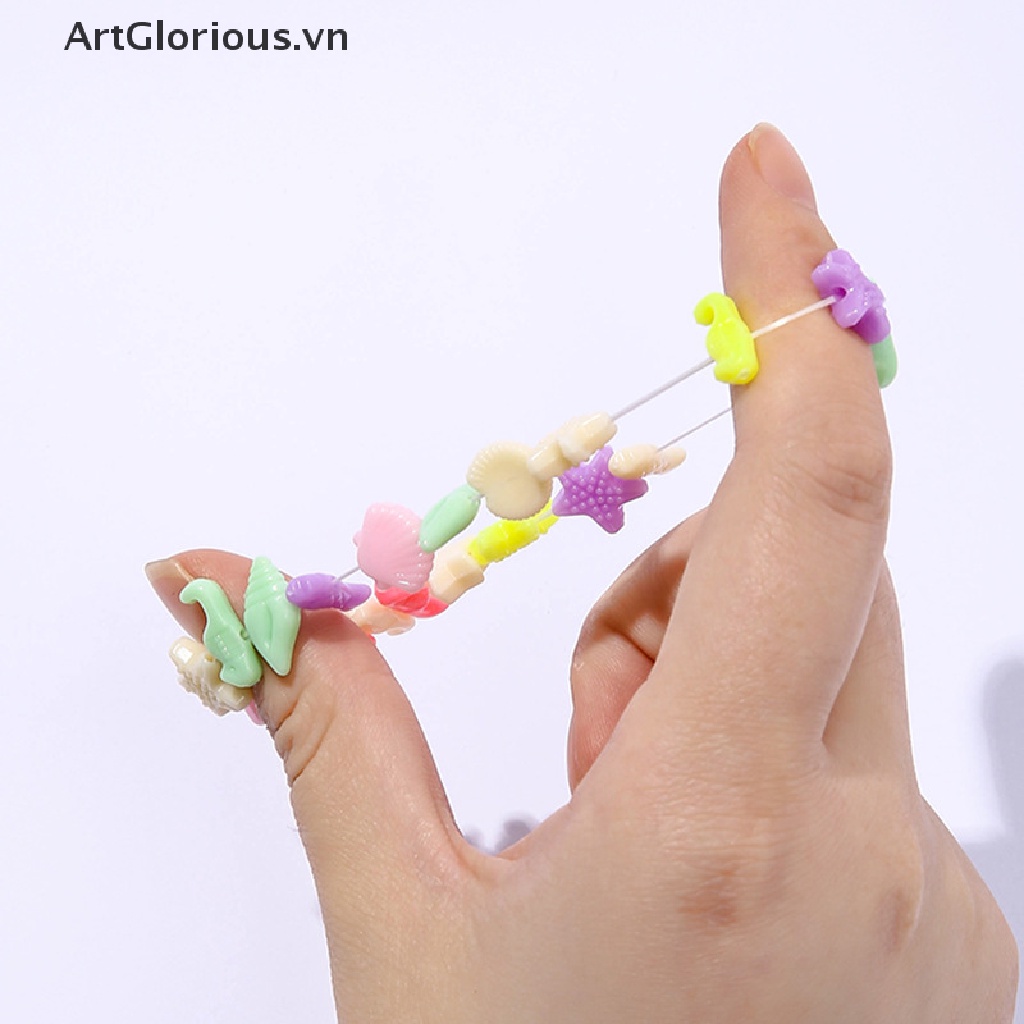 1 Set Dây Chuyền / Vòng Tay Hạt Acrylic Nhiều Màu Hình Động Vật Dễ Thương Cho Bé Gái
