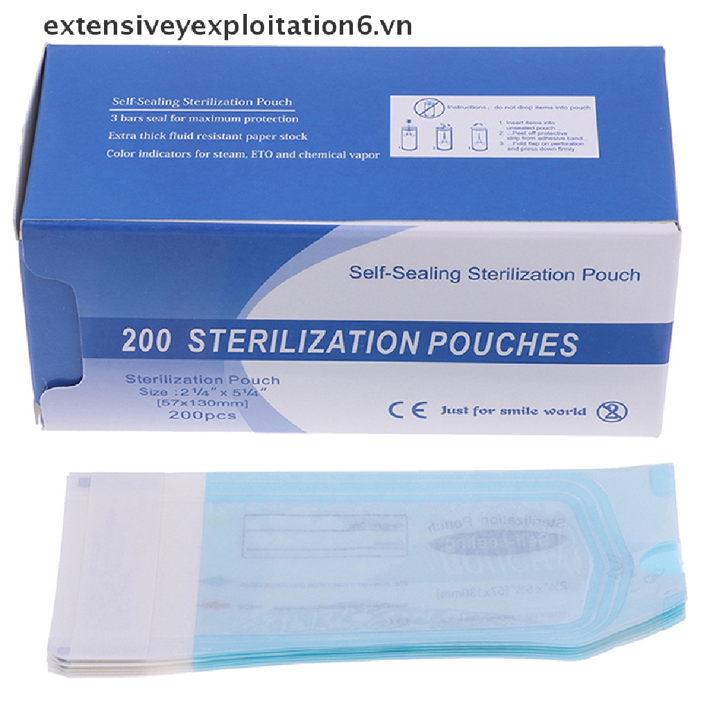 Set 200 Túi Khử Trùng Dụng Cụ Làm Móng Bằng PP Dùng Một Lần