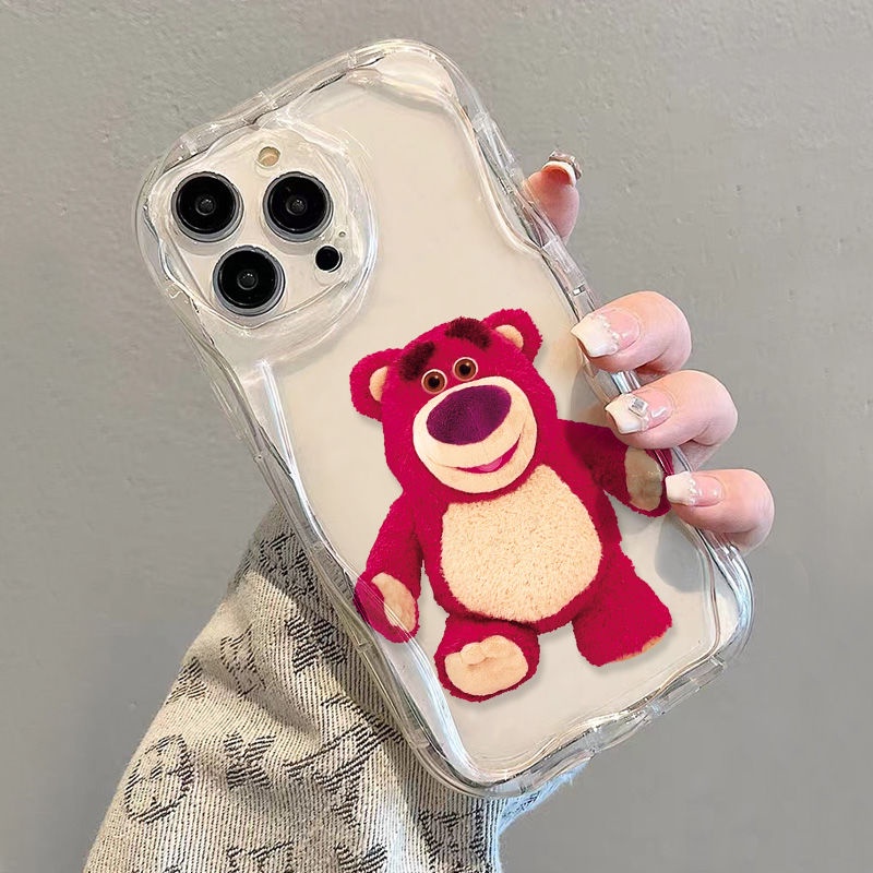 ✅Ốp Điện Thoại Trong Suốt Viền Cong Hình Gấu / Dâu Tây Nhồi Bông Cho iPhone14 / 13promax 12 / 11 7 / 8p xs / xr Nleg