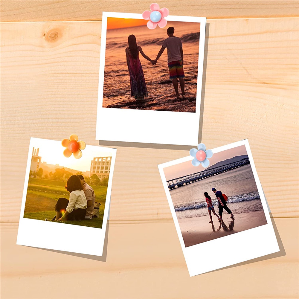 Set 30 Ghim Cài Ảnh Hình Bông Hoa Nhiều Màu Sắc Dễ Thương