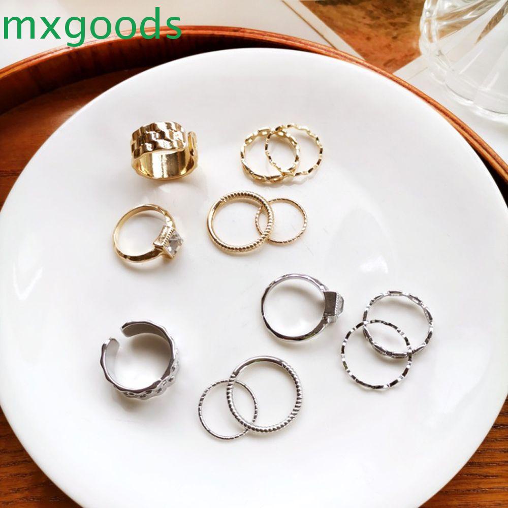 Bộ 6 nhẫn hình tròn lượn sóng phong cách cổ điển thời trang cho nữ