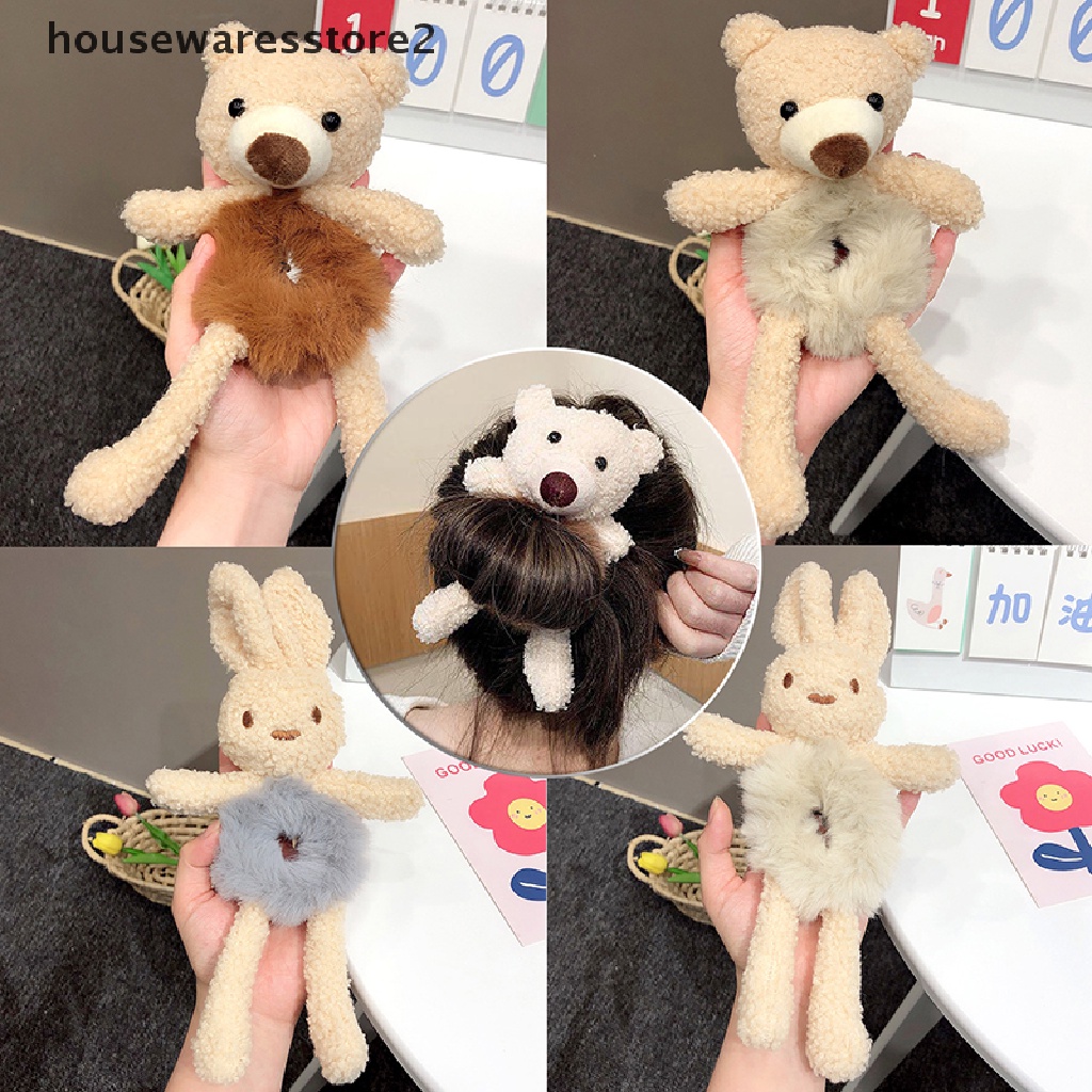 Set 2 Dây Cột Tóc Co Giãn Họa Tiết Hoạt Hình Dễ Thương Cho Nữ