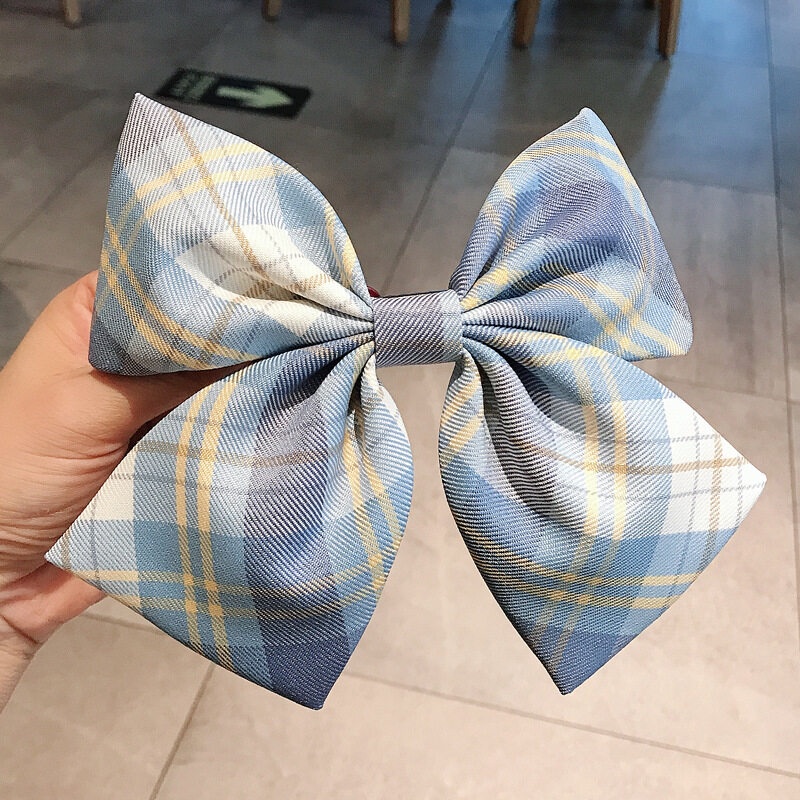 Kẹp Tóc Nơ Họa Tiết Caro Đơn Giản Thời Trang