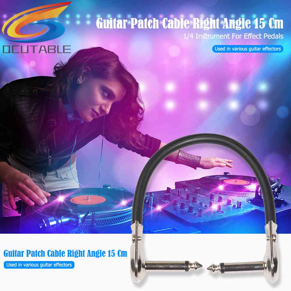 Right Angle 15cm 6.35mm Male to Male Guitar Patch Cable for Effect Pedals