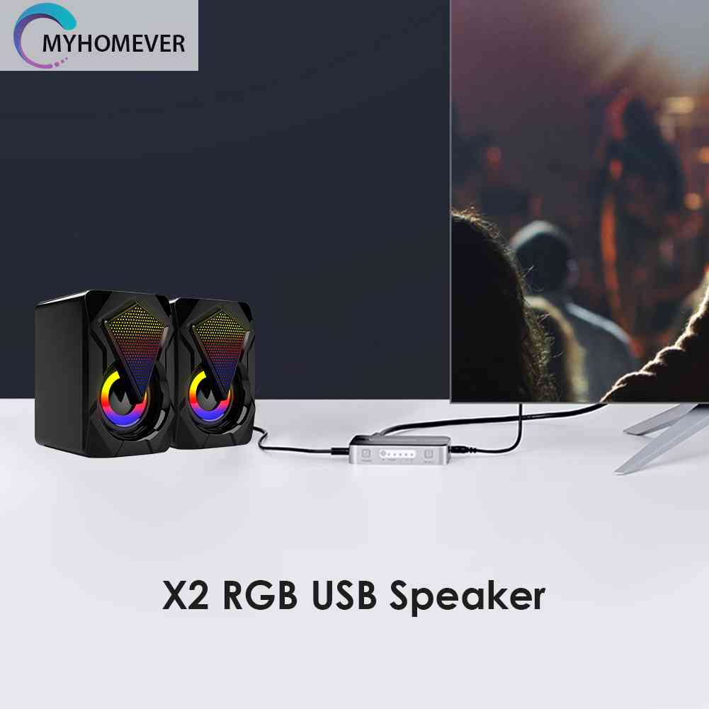 Loa Bass X2 Cổng USB 3Wx2 Có Đèn RGB Cho Máy Tính