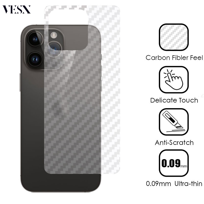 Miếng dán mặt lưng cacbon chống vân tay Cho iPhone 15 Ultra 14 13 12 Mini 11 Pro X Xs Max Xr 7 8 6 6s Plus SE 5 5s 5C 4G 5G SE2 SE3 2023 2020 2023