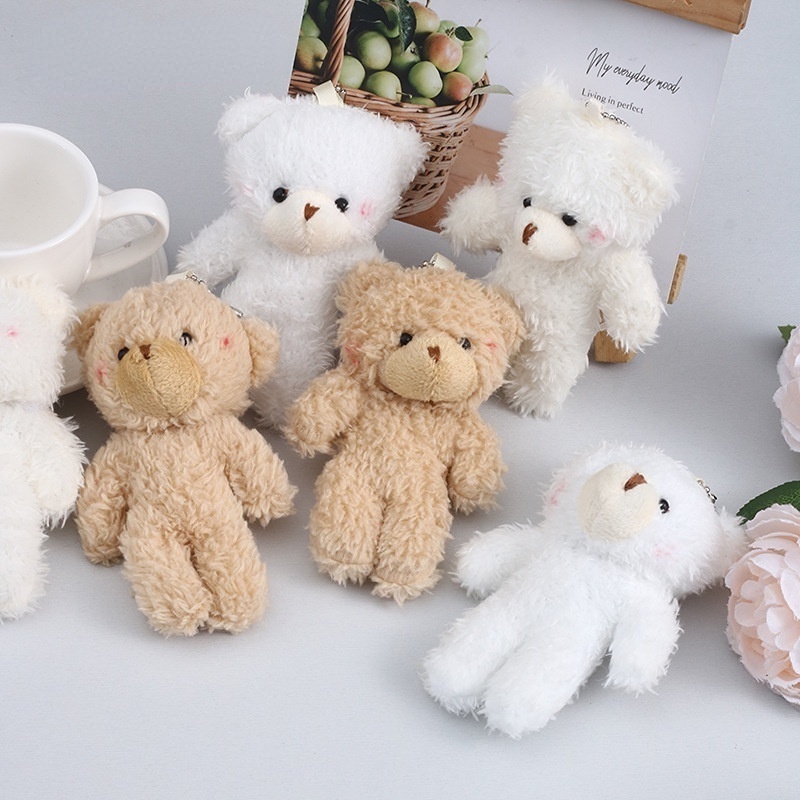 Gấu nhồi bông teddy 12cm mini xinh xắn làm quà tặng