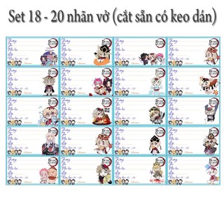Conbo 20-180 nhãn vở kimetsu no yaiba khác nhau /nhãn vở anime kimetsu no yaiba