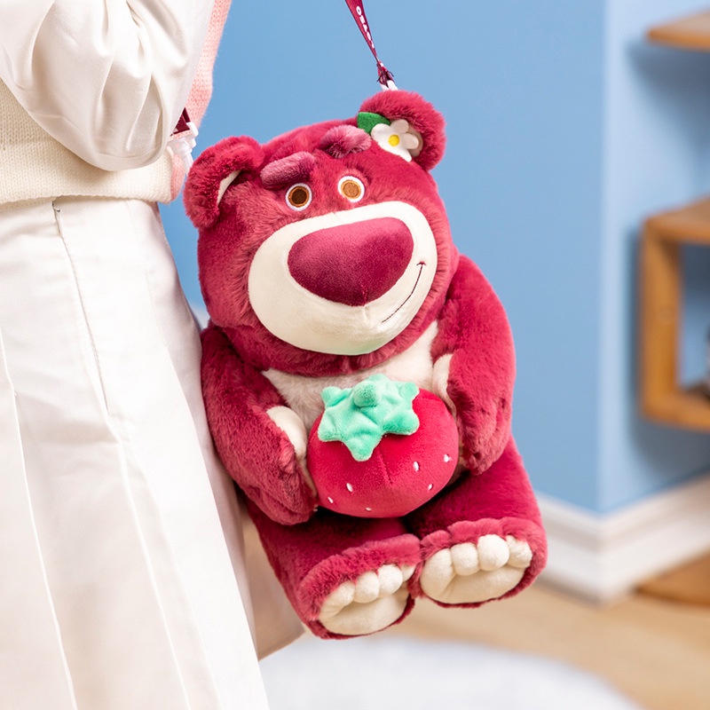 Ba Lô Đeo Vai Hình Gấu Nhồi Bông Dâu Tây Dễ Mang Sáng Tạo Khi Ra Ngoài