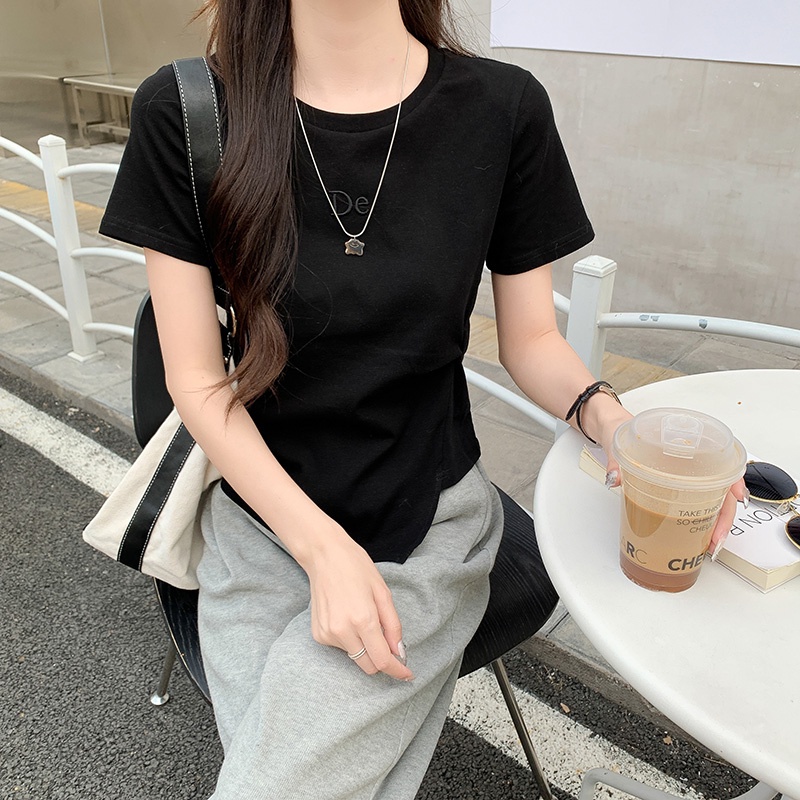 NRVP Áo Thun Tay Ngắn Dáng Ôm In Họa Tiết Độc Đáo Thời Trang Đường Phố Hàn Quốc Cho Nữ