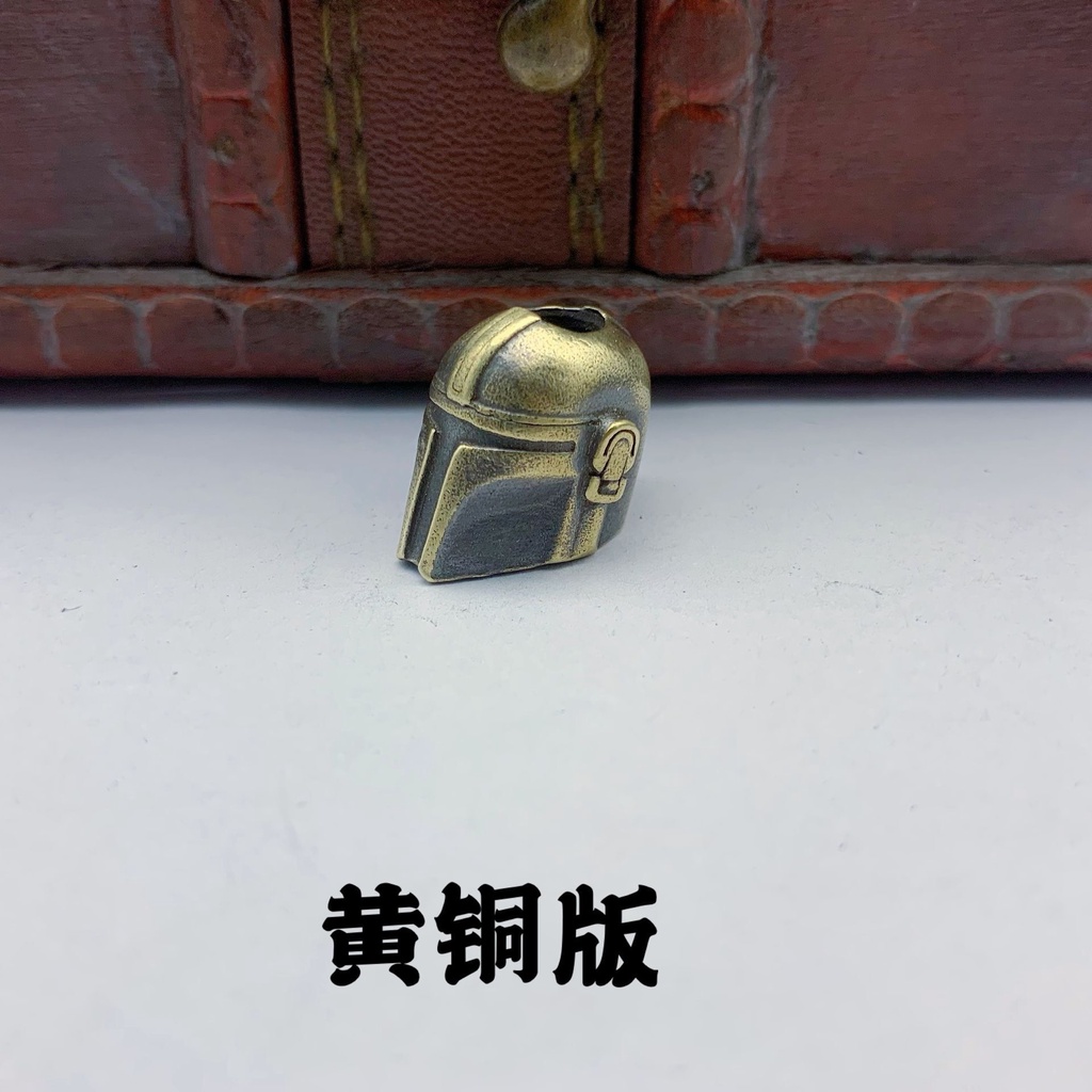 Móc Điện Thoại / Chìa Khóa Bằng Đồng Nguyên Chất Chạm Khắc Hình Star Wars Mandalorian Niche Edc