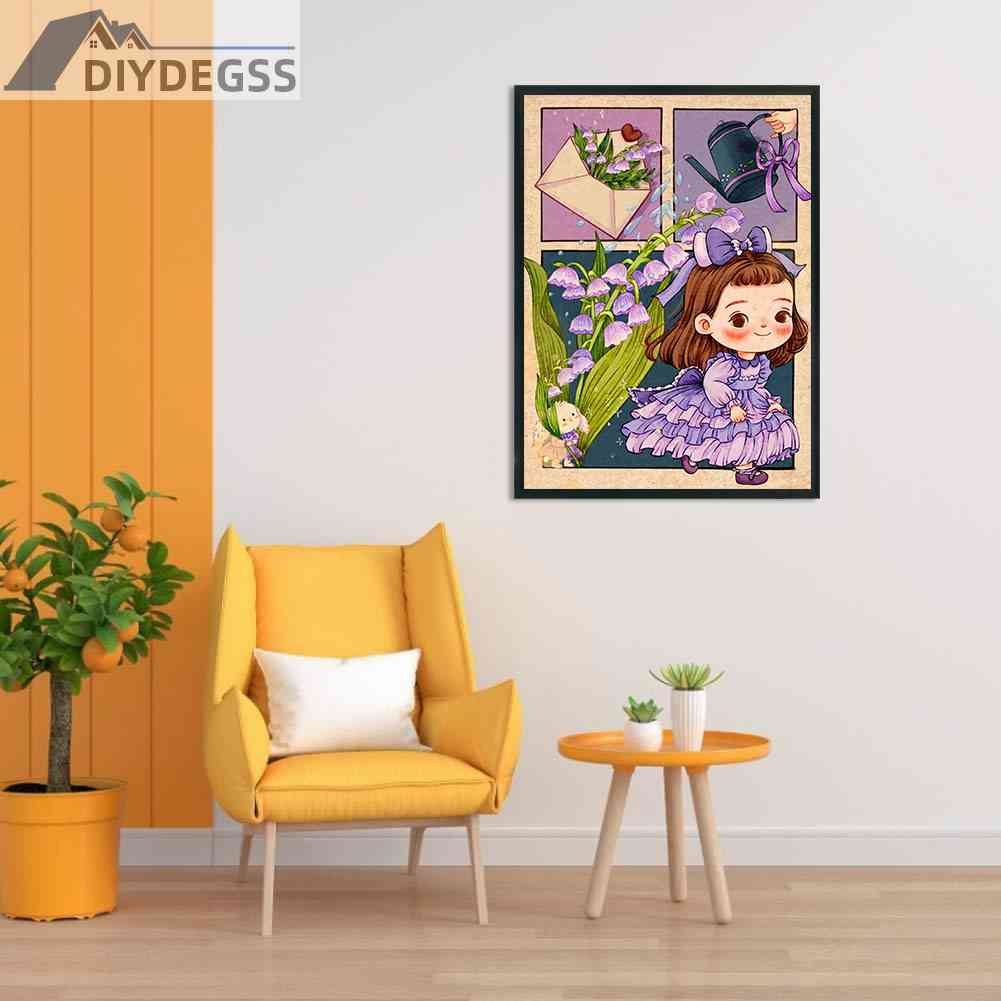 Cuộn Chỉ Thêu Cotton 11CT DIY Hình Cô Gái Nhỏ Xinh Xắn