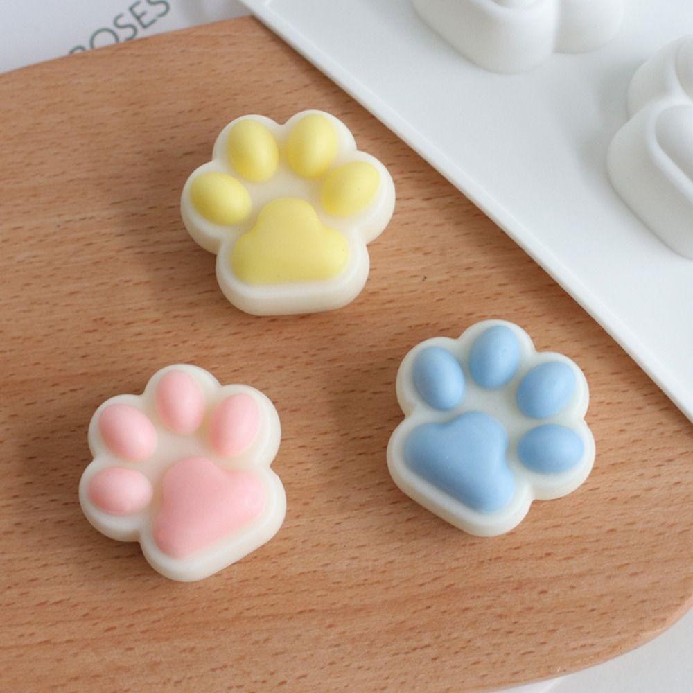 YIYU Khuôn Làm Nến / Xà Phòng Handmade Silicone Hình Chân Mèo Dễ Thương