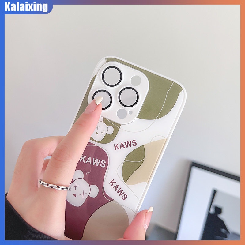 Ốp Điện Thoại Kính Cường Lực In Hình KAWS Đáng Yêu Cho iPhone 14 Pro Max 14 Plus 13 12 Promax