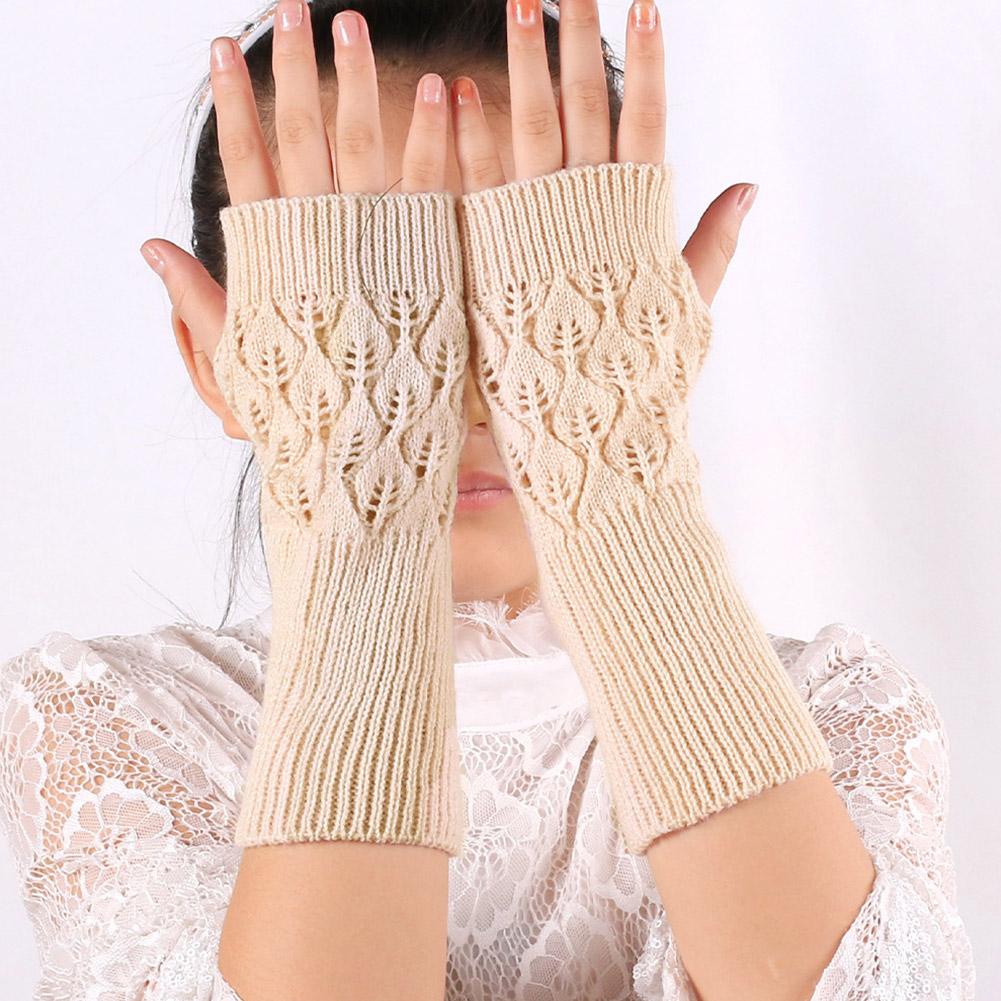 Đôi Găng Tay Dài Hở Ngón Họa Tiết Lá Cây Thời Trang Hàn Quốc N1C9