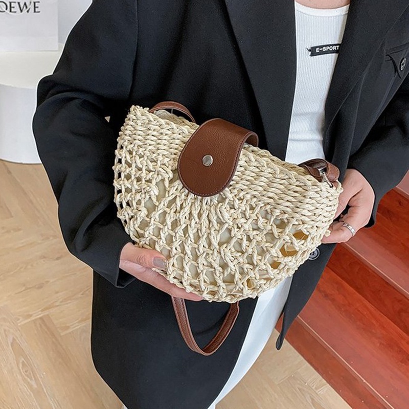 Túi cói Bằng Rơm Phong Cách Phương Tây Dễ Phối Đồ Cho Nữ