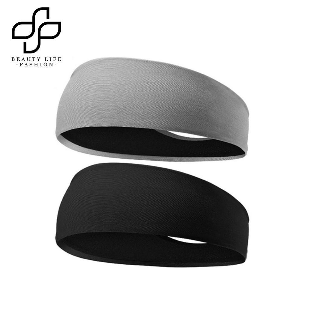 Beautylifefashion Băng Đô Thể Thao Kẻ Sọc Màu Trơn Hấp Thụ Ẩm Nhanh Nhẹ Đa Năng