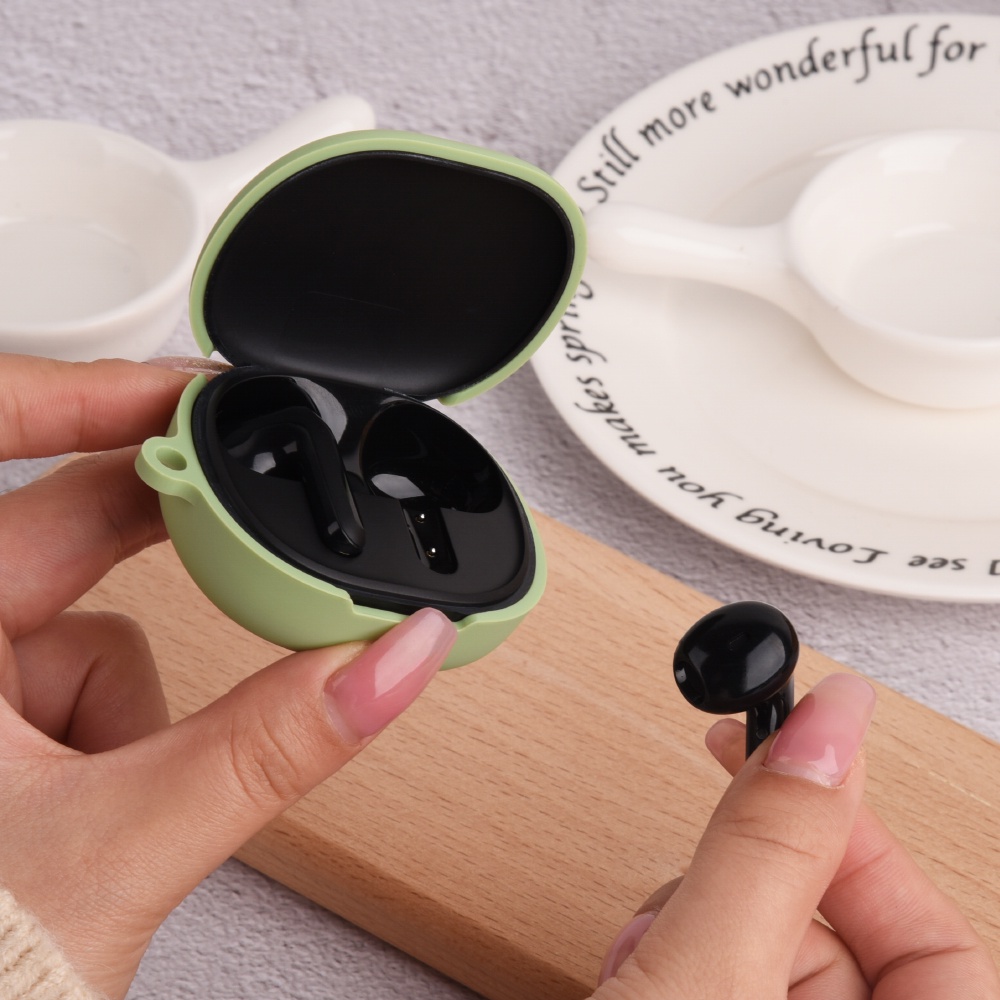 Vỏ Bảo Vệ Hộp Sạc Tai Nghe Redmi Buds 4 Lite Redmi Buds 4 Lite Bằng Silicon Màu Trơn Chống Trầy Xước Kèm Móc Tiện Dụng
