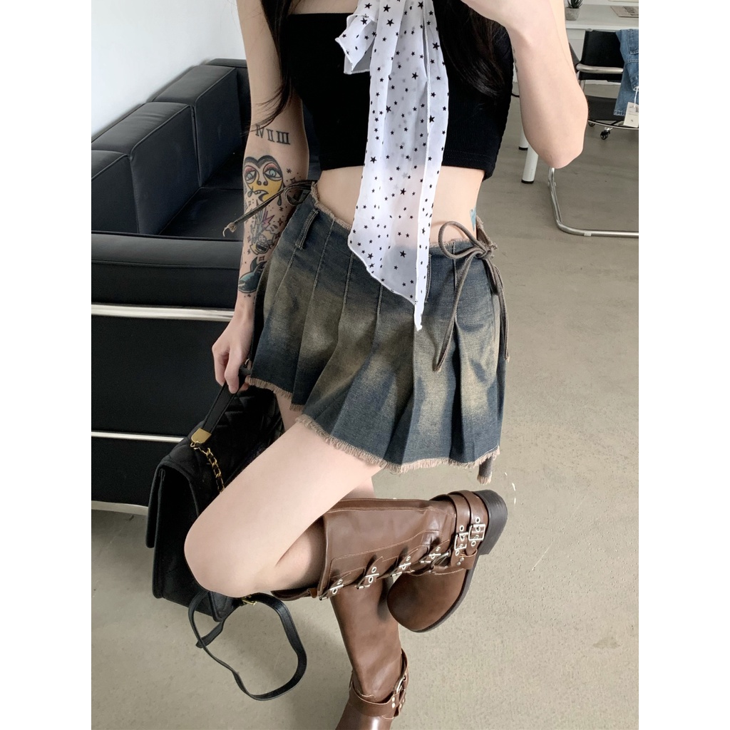 Chân Váy Denim Chữ a Lưng Cao Phong Cách Âu Mỹ Thời Trang Mùa Hè Mới Cho Nữ