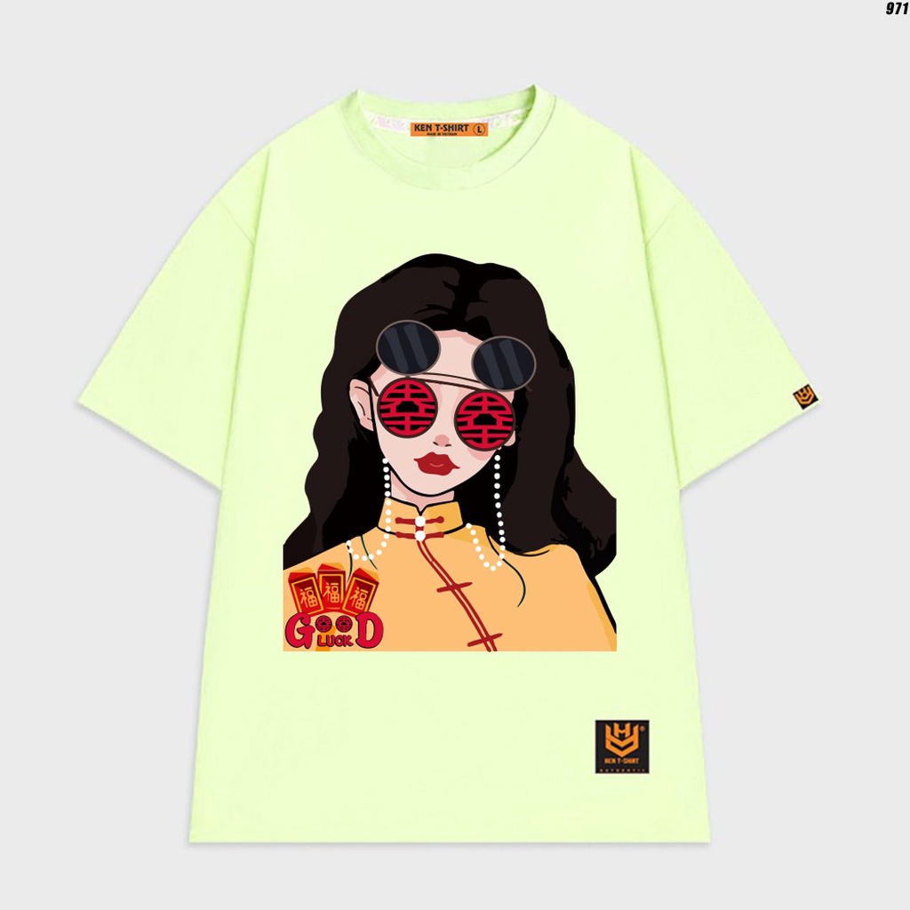 Áo Thun Nữ Form Rộng Tay Lỡ Cô Gái Trung Hoa, Áo Thun Ken T-Shirt 971 | BigBuy360 - bigbuy360.vn