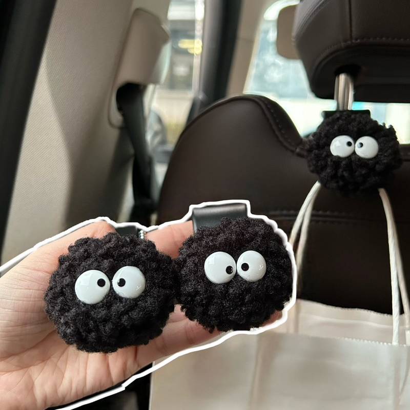 Xiaohongshu Wool Small Briquette Car Seat Back Hook Car Three-Dimensional Car Seat Back Chair Back Storage Decoration azvH