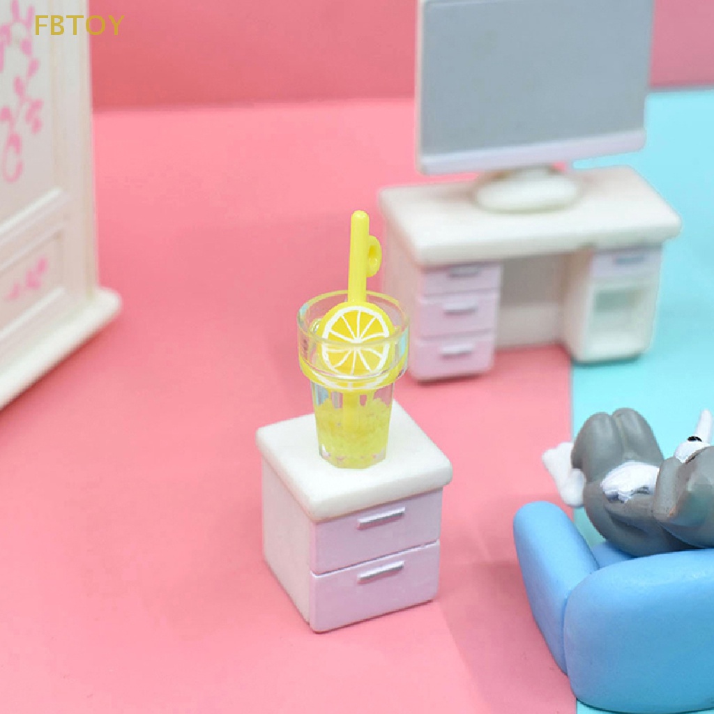 Bộ 5 Ly Nước Trái Cây Màu Dạ Quang Tỉ Lệ 1: 12 Trang Trí Nhà Búp Bê