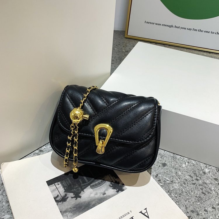 Túi Đeo Vai Dây Xích Màu Đen / Trắng Thời Trang Cao Cấp Cho Nữ