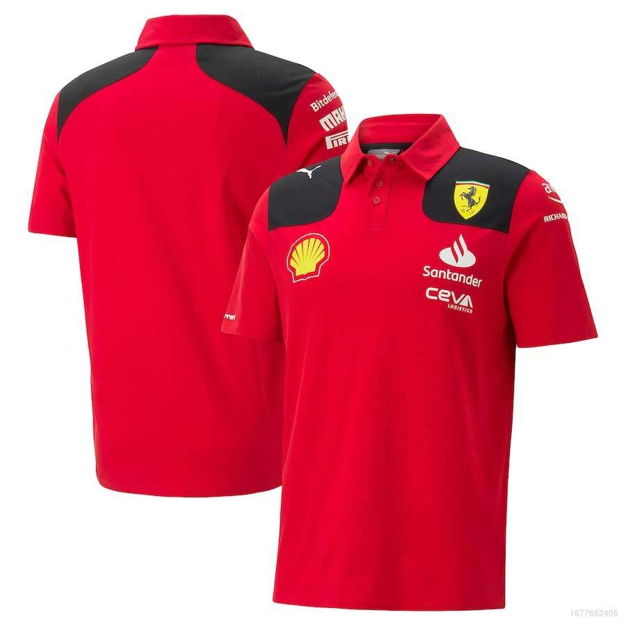 Áo Thun POLO Tay Ngắn YP2 2023 F1 Team Scuderia Ferrari Plus Size PY2