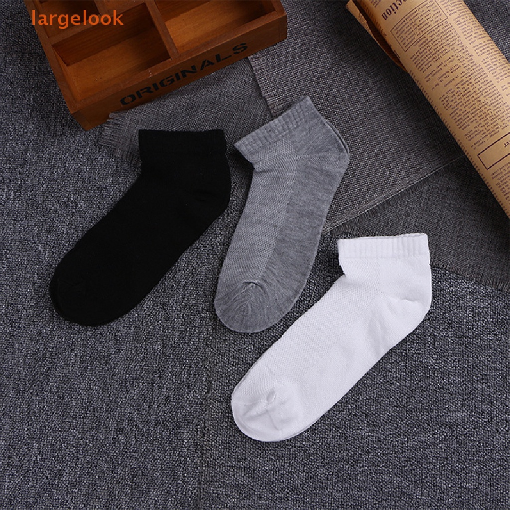 Vớ Thể Thao Cotton Lưới Cổ Thấp Màu Trắng Đen Xám Dành Cho Nam