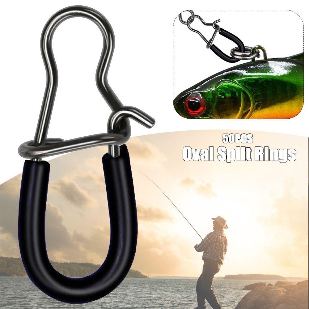 MUVAKO 50 Khoen Móc Câu Cá Bằng Thép Không Gỉ