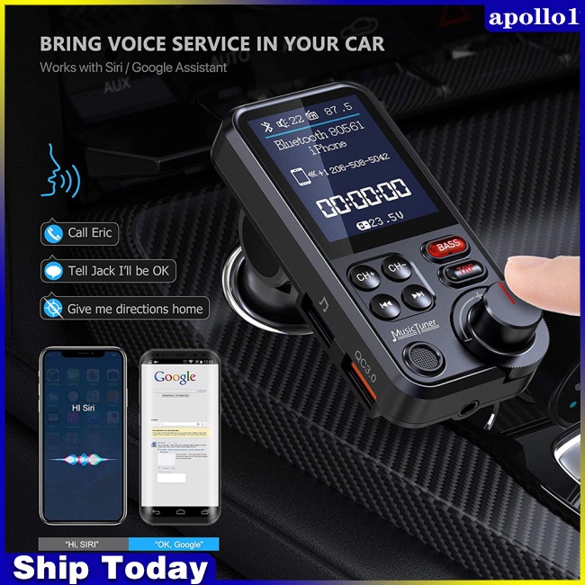 Máy Nghe Nhạc Mp3 wa Bt93 Kết Nối Bluetooth Không Dây Sạc Nhanh Qc3.0 Cho Xe Hơi