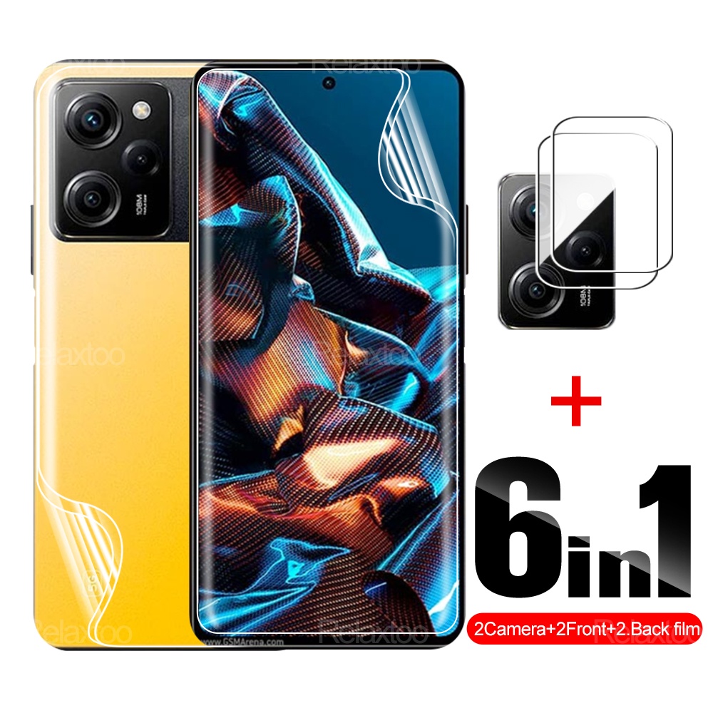 Miếng Dán Hydrogel 6 Trong 1 Bảo Vệ Ống Kính Máy Ảnh Cho Xiaomi Poco X5 Pro 5G M5 4G Ốp