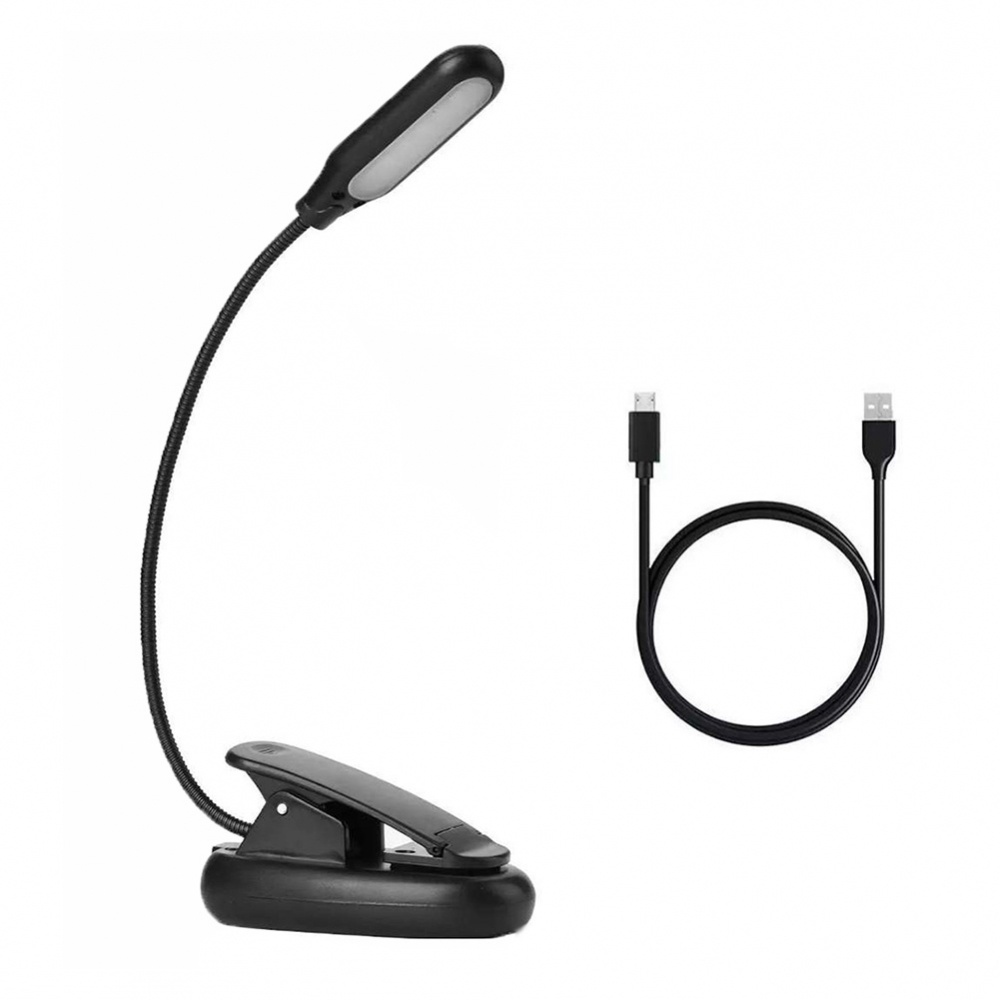 LED Reading Book Light With Flexible Clip USB Rechargeable Lamps For Reader