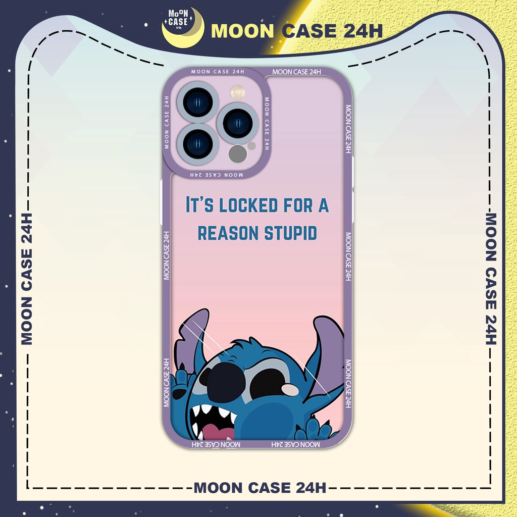Ốp lưng iphone cạnh vuông MOON CASE 24H Stitch tức giận 6/7/8plus/x/xs/11/12/13/14pro/plus/promax