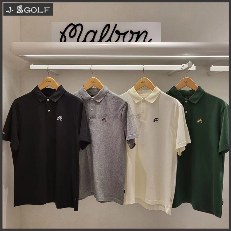 Malbon Áo Thun Tay Ngắn In logo Chơi golf Phong Cách Hàn Quốc Thời Trang Xuân Hè