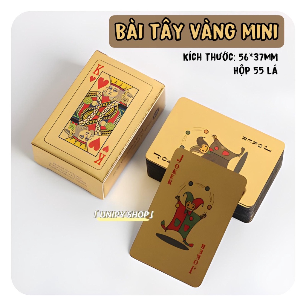 Bộ Bài Tây 55 Lá VÀNG Mini Siêu Đáng Yêu | Bài Sưu Tầm