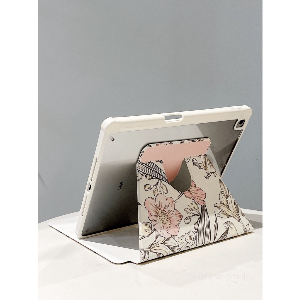 Bao Da Máy Tính Bảng Xoay In Hình Hoa Cho iPad 2019 10.2 air 4 10.9 9.7 "12.9" Pro 11 18 8 17