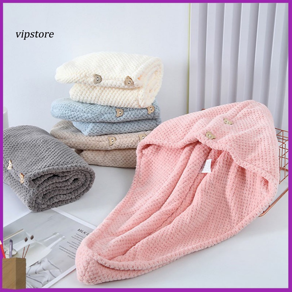 Mũ Sấy Khô Tóc Bằng Sợi Micro Màu Trơn Thoải Mái Tiện Dụng Mang Theo Du Lịch
