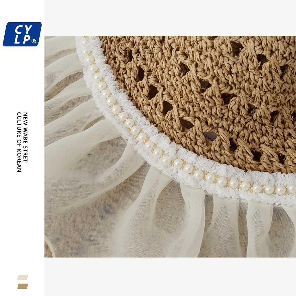 Mũ Cói Chống Nắng Phối Ren Phong Cách Thời Trang Nhật Bản Dành Cho Nữ