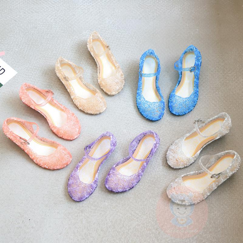Laa6-giày Cao Gót Đính Pha Lê Dễ Thương Thanh Lịch Hóa Trang Dự Tiệc Cho Bé Gái