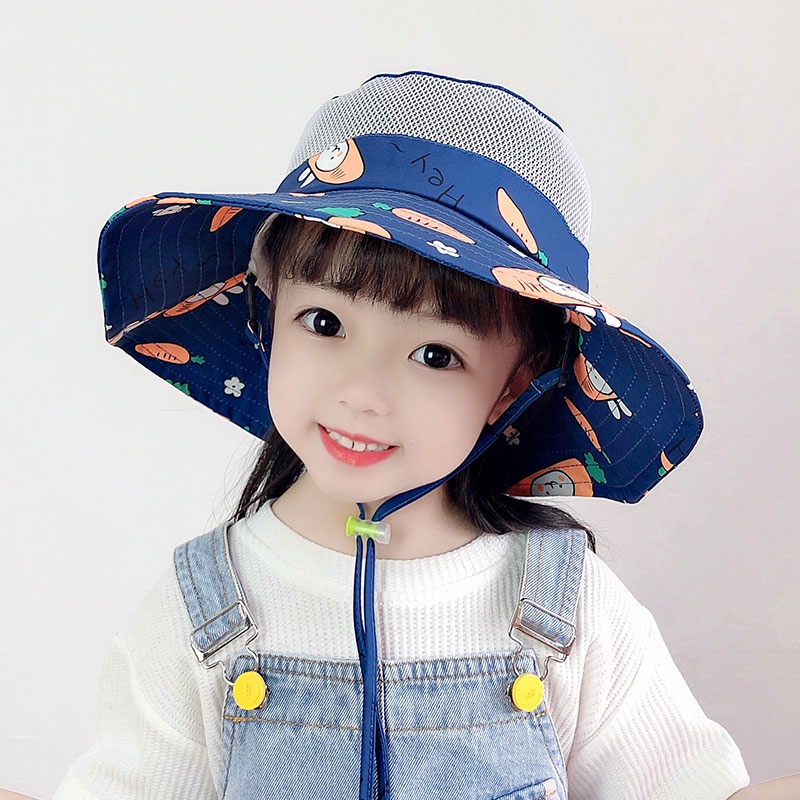 Mũ Tai Bèo Chống Nắng Tia UV Phối Lưới Mỏng Thời Trang Mùa Hè Cho Bé Trai