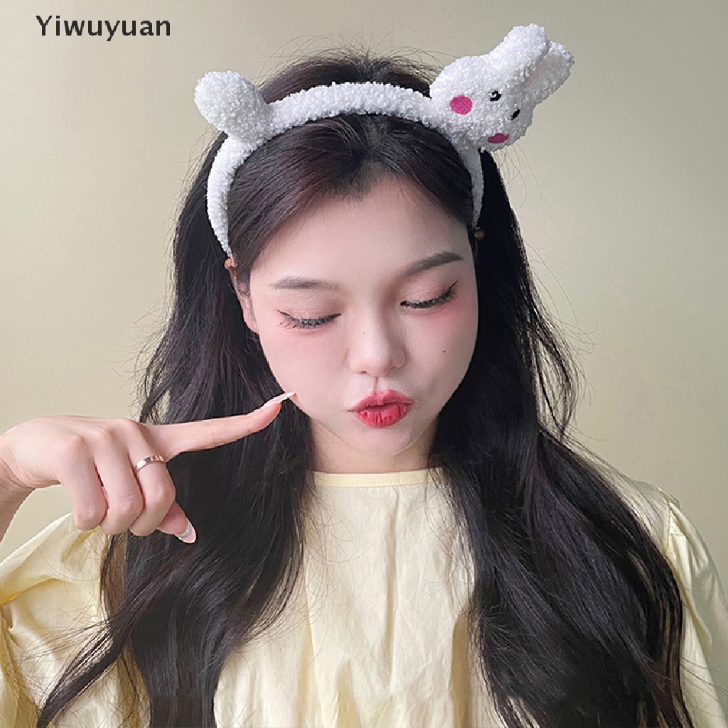 < Yiwuyuan > Băng Đô Cài Tóc Trang Điểm / Rửa Mặt Bằng Vải Bông Hình Thỏ Mèo Hoạt Hình Dễ Thương Vui Nhộn Thời Trang Thu Đông Hàn Quốc Dành Cho Bạn Nữ 2