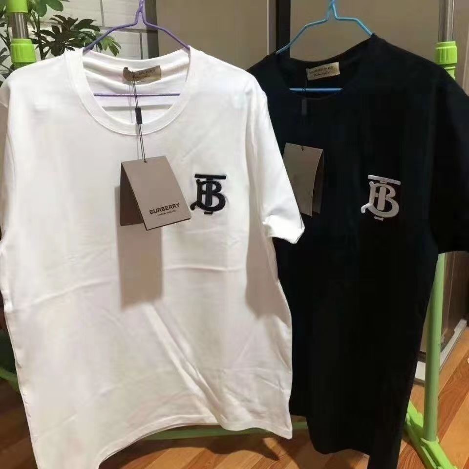 Áo Thun Cotton Nguyên Chất Thêu Logo TB Cỡ Lớn + Thẻ Đeo Cổ Thời Trang Cho Nam Và Nữ